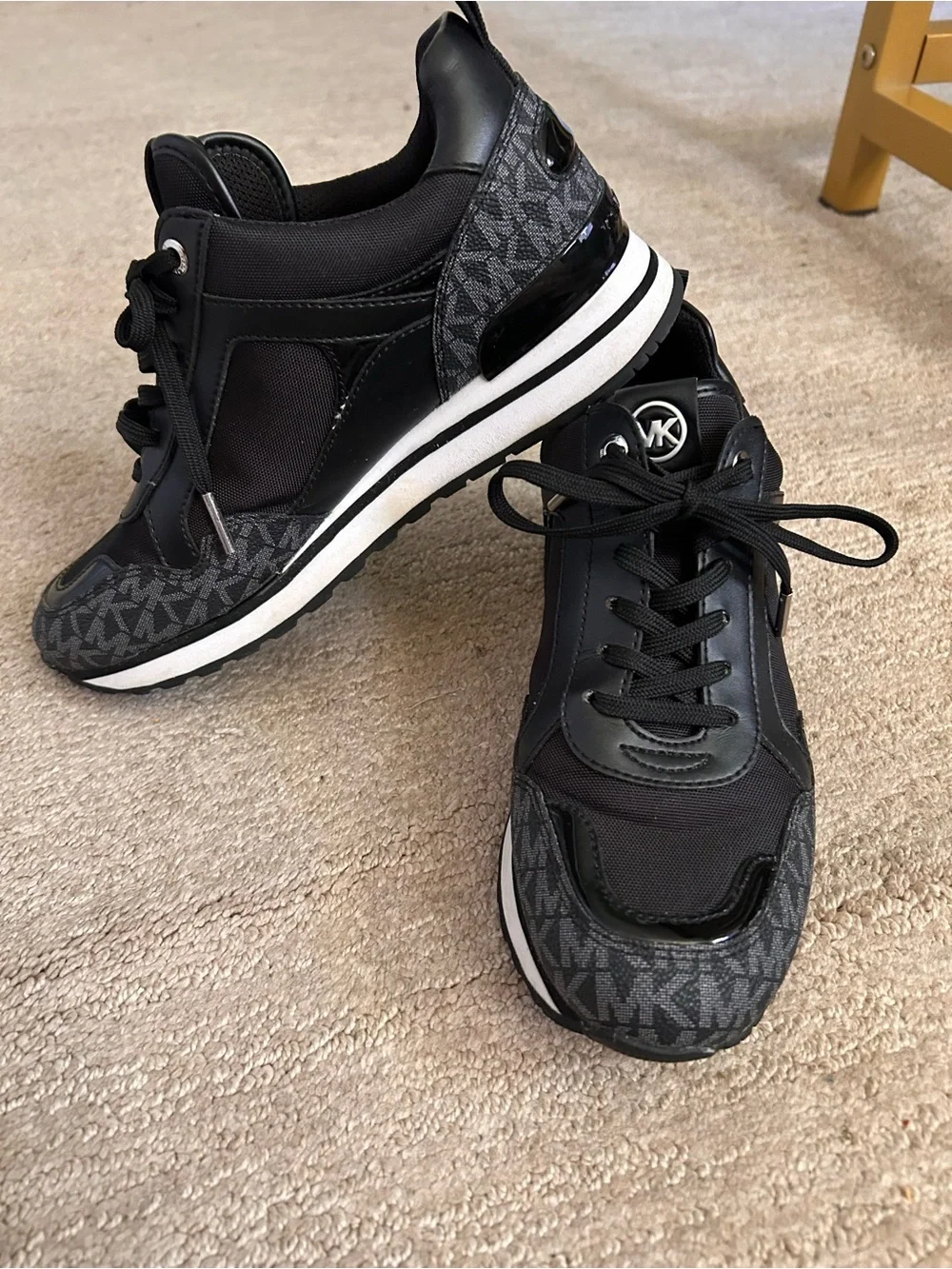 Michael Kors Women’s Black Logo-Accent Trainer Sneakers